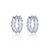 Silver Emerald Cut Cubic Zirconia Earrings
