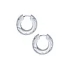 Silver Rub Over Cubic Zirconia Earrings