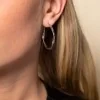 Silver Twist Hoop Earrings