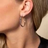 Silver Twist Hoop Earrings