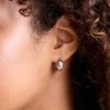 Silver Double Row Open Hoop Earrings