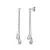 Silver Double Pebble Drop Earrings