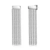 Silver Multi Strand Tassel Drop Earrings