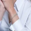 Silver Cubic Zirconia Chain Link Bracelet