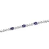 Silver Cubic Zirconia Staggered 3 Stone Bracelet