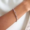 Silver Cubic Zirconia Staggered 3 Stone Bracelet