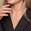 Silver Cubic Zirconia Double Circle Necklace