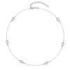Silver Stationed Heart Necklet