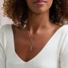 Silver Double Pebble Drop Necklet