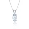 Silver Marquise Cut Cubic Zirconia Solitaire Pendant