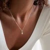 Silver Cubic Zirconia Pear Shape Solitaire Pendant