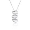 Silver Concave Pebble Drop Pendant