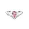 Silver Sweetheart Pear Cut Pink Cubic Zirconia Ring