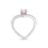 Silver Sweetheart Pear Cut Pink Cubic Zirconia Ring