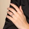 Silver Cubic Zirconia Crossover Fancy Band
