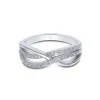 Silver Cubic Zirconia Crossover Fancy Band