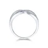 Silver Cubic Zirconia Crossover Fancy Band