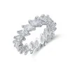 Silver Cubic Zirconia Marquise Cut Fancy Band Ring