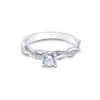 Platinum Brilliant Cut 0.65ct Diamond Twist Solitaire Ring