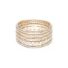 Sterling Silver Yellow Gold Plated Multilayered Bead Ring
