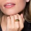 Yellow Gold Plated Shell Dome Ring