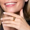 Yellow Gold Plated Shell Dome Ring