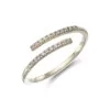 Silver 3 Micron Plated Cubic Zirconia Cross Over Ring