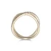 Yellow Gold Plated Cubic Zirconia Cross Over Ring