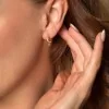 Silver 3 Micron Textured Hoop Earrings