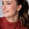 18ct Yellow Gold Vermeil Hammered Circle Stud Earrings