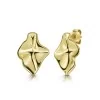 18ct Yellow Gold Vermeil Hammered Stud Earrings