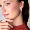 18ct Yellow Gold Vermeil Double Row Pearl Hoop Earrings