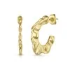 18ct Yellow Gold Vermeil Floral Edge Hoop Earrings