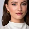 18ct Yellow Gold Vermeil Floral Edge Hoop Earrings