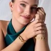 18ct Yellow Gold Vermeil Textured Link Bracelet