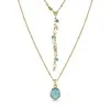 18ct Yellow Gold Vermeil Green White Jade Pendant