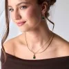 18ct Yellow Gold Vermeil Beryl Emerald & Smoky Quartz Pendant