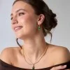 18ct Yellow Gold Vermeil Labradorite & Beryl Emerald Earrings