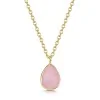18ct Yellow Gold Vermeil Pink Rose Jade Pendant