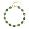 18ct Yellow Gold Vermeil Beryl Emerald, Green Aventurine, Moss Agate & Green Onyx Bracelet