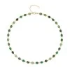 18ct Yellow Gold Vermiel Beryl Emerald, Green Aventurine, Moss Agate & Green Onyx Necklet