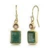 18ct Yellow Gold Vermeil Beryl Emerald & Smoky Quartz Earrings