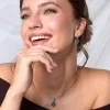 18ct Yellow Gold Vermeil Green White Jade Drop Earrings