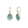 18ct Yellow Gold Vermeil Green White Jade Drop Earrings