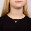 D For Diamond Pearl And Sterling Silver Bow Pendant