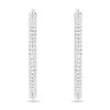 Swarovski Stone Rhodium Plated Hoop Earrings 5389432