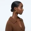 Swarovski Dextera Yellow Gold Plated Octagonal Pavé Hoop Earrings 5618304