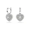 Swarovski Hyperbola Rhodium Plated Crystal Pearl Heart Drop Earrings 5684384