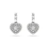 Swarovski Hyperbola Rhodium Plated Crystal Pearl Heart Drop Earrings 5684384
