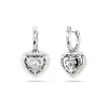 Swarovski Hyperbola Rhodium Plated Crystal Pearl Heart Drop Earrings 5684384